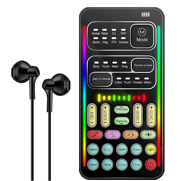 Stemmeveksler Håndholdt Mikrofon Stemmeveksler med Lyd Multifunksjonell Effektmaskin for Phon
