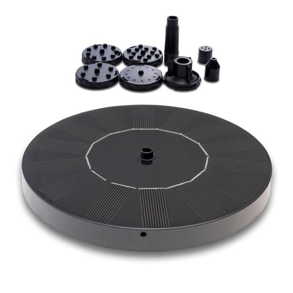 Solcellsdriven fontän / Vattenfontän med solcell - 16 cm Svart