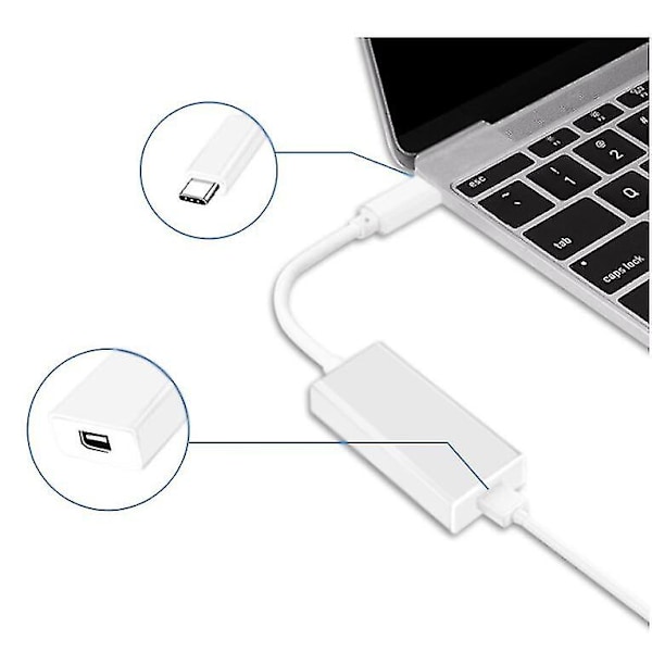 1x Thunderbolt 3 - Thunderbolt 2 -sovitin, Type C -kaapeli USB:lle, Macbook Air Pro:lle, paras lahja