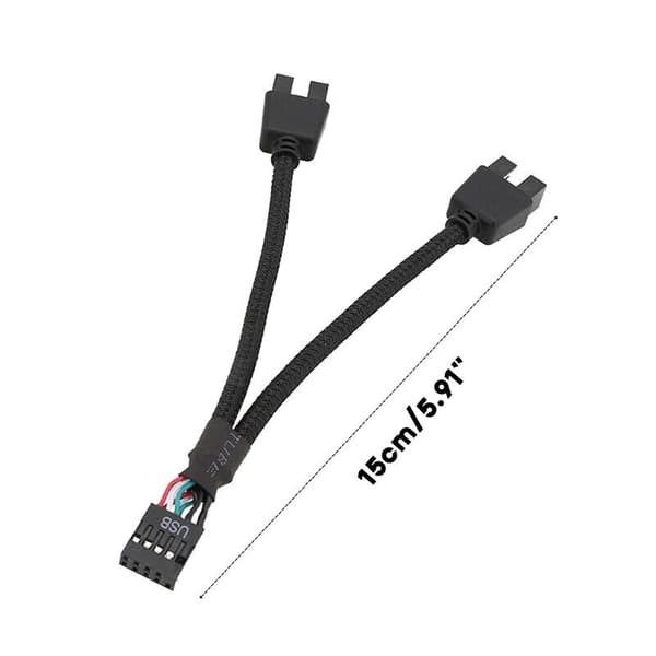 Moderkort Usb 2.0 9-Pin Header 1 Till 2 Förlängningshubb Splitter Adapter Konverterare