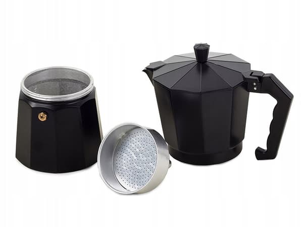 Kaffemaskine, 450 ml, aluminium, sort