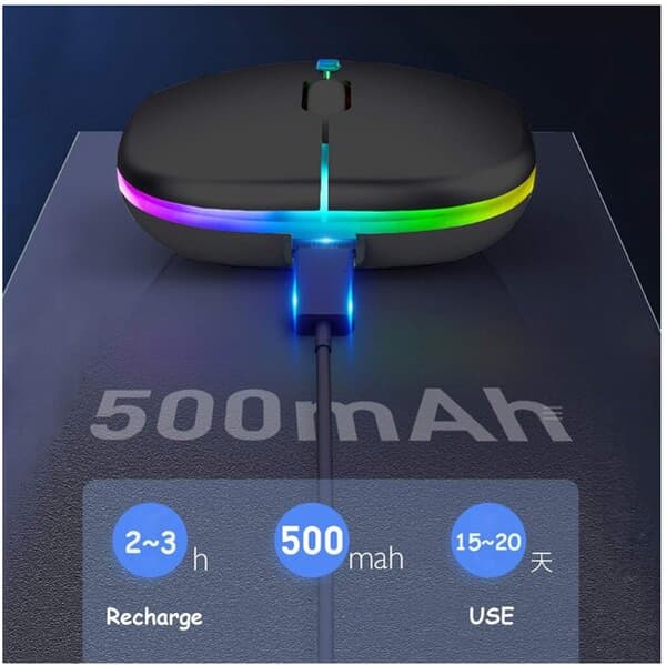 Ladattava langaton hiiri, Bluetooth langaton PC/tabletti/kannettava hiiri