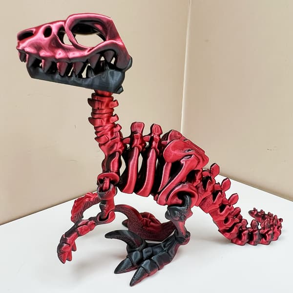 3D-printet Velociraptor-statue - Moderne dinosaurindretning Black