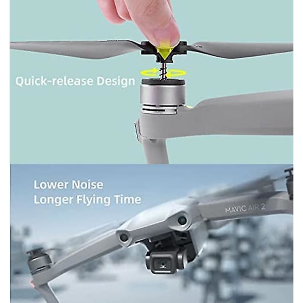 (4 Par Orange) DJI Mavic Air 2/Mavic Air 2S UAV Prop Låg Ljudnivå Propeller Snabbfäste Propeller Tillbehör Blad Färgad UAV Propeller Blad