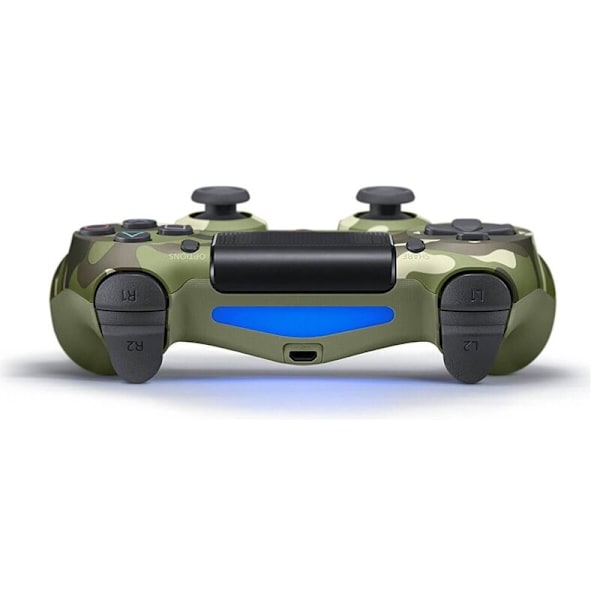 Games World PS4 Doubleshock 4 V2 trådløs spilcontroller / gamepad, camouflage grøn, til PS4 / PS5 / Android / iOS