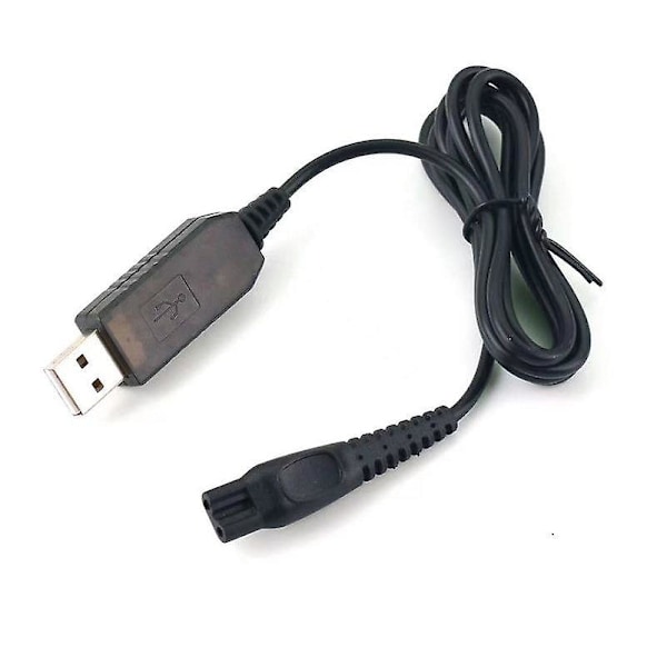 USB-laddningskabel för Philips 3000 HQ8505 Rakapparat Trimmer Laddare Sladd Svart