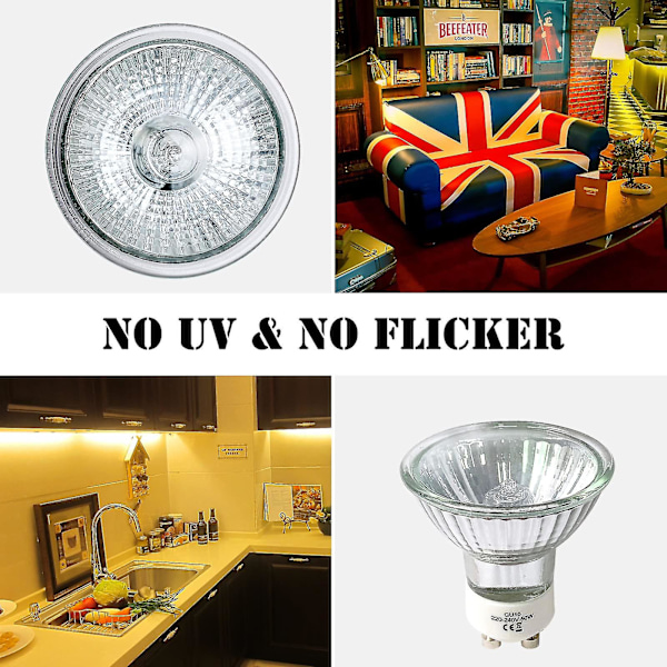 Förpackning med 8 Gu10 halogenlampor 35w, 220v Gu10 halogen spotlightlampor 2800k varm