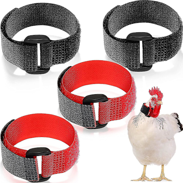 4 kpl Kukko-kaulukset, Ei Kuko-kana-kaulukset Anti Hook Kukko-kaulukset Kaula Nylon Säädettävät Estävät Huudon