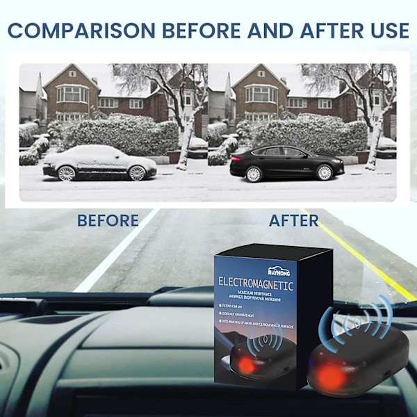 2 st Isavädersinstrument för bil Bärbar Mini Universal SUV Lastbil Fordon Auto Fönsterglas Vinter Elektromagnetisk Molekylär Interferens Frostskydd