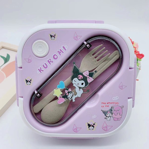 Kuromi My Melody Cinnamoroll Pompom Purin Ny Sanrio Mikrovågsugn Matlåda Hushåll Färsklåda Lunchlåda Anime Leksak Gåva Kuromi
