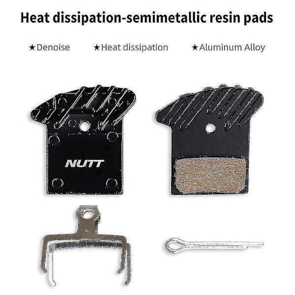 Nutt 2-pack Skivbromsbelägg för Cykel Hydraulisk Ok med Kylning