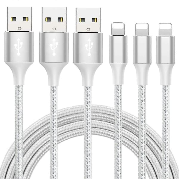 10FT iPhone-latauskaapeli - Nopea lataus USB-kaapeli (3 kpl)
