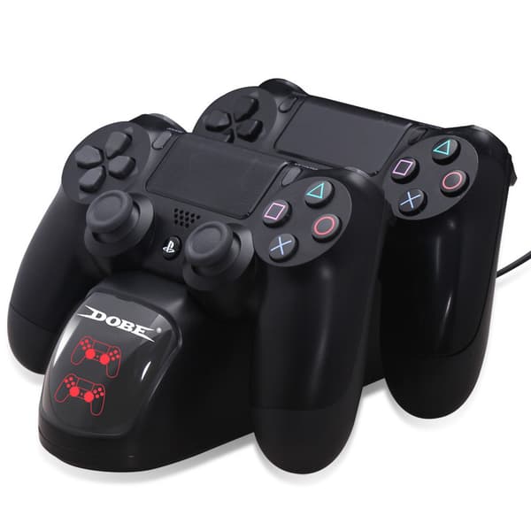 PS4 controller dobbelt opladningsstation, USB-opladerdock demonstrationsstand
