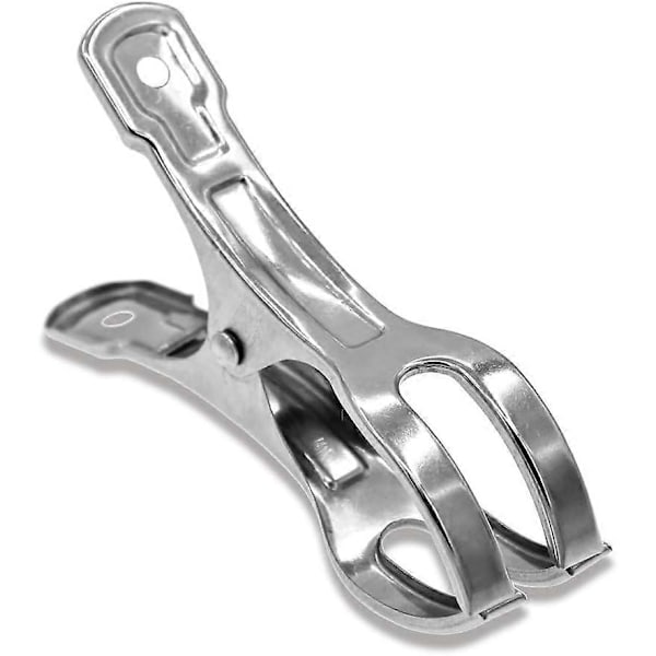Store Klesklyper i Rustfritt Stål - 10 stk. Sterke Utendørs Klesklyper Store 11 cm Metall for Strandstol Gigantisk Klesklype Bassengtrekk for Båt