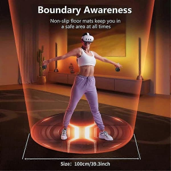 Foldable VR Mat, Round Large Anti-Fatigue Mat, Non-Slip and Comfortable
