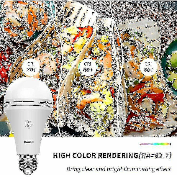 USB Uppladdningsbar Lampa med Fjärrkontroll, 7w LED Batterilampor, E27 Touch Dimbar Lampa med Timerfunktion, Utomhus Camping Nödsituationer