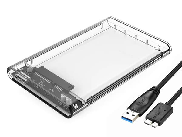 Kietojo disko kotelo HDD 2.5\" SATA, läpinäkyvä