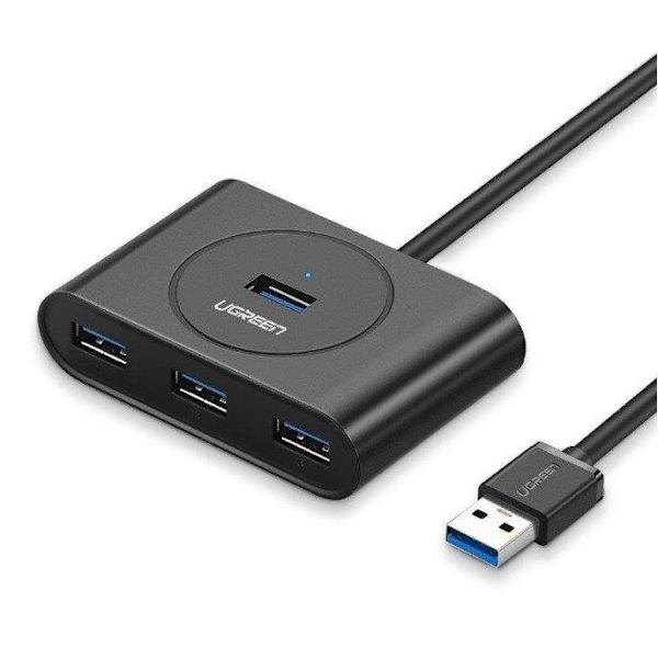 USB 3.2 hub 4x USB, 0,5 m, sort