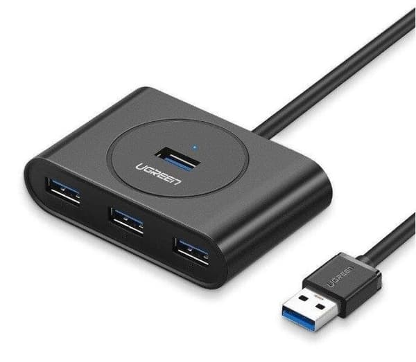 USB 3.2 hubb 4x USB, 0,5 m, svart