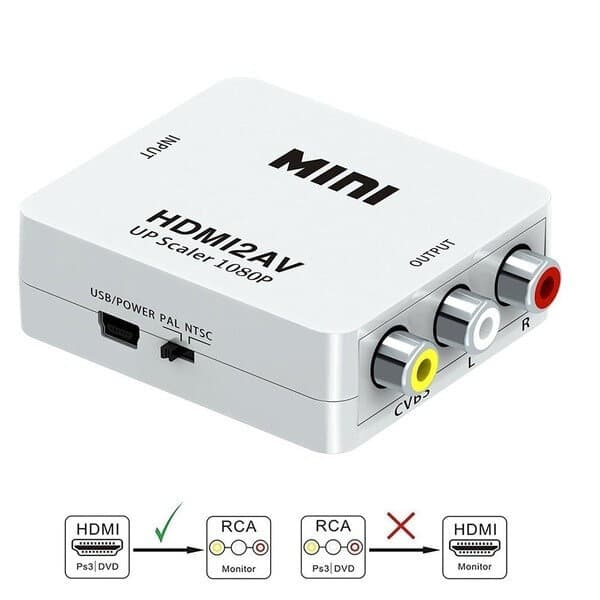 Video konverteringsadapter HDMI til AV RCA-konverter