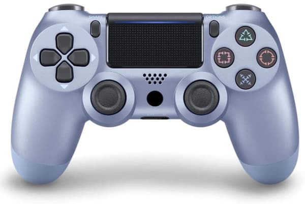 Games World PS4 Doubleshock 4 V2 trådløs spillkontroller, lyseblå (Titanium Blue), for PS4 / PS5 / Android / iOS