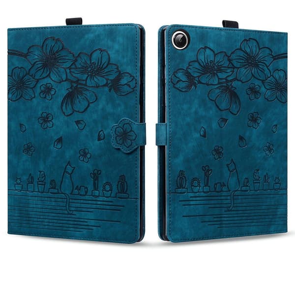 Kat læderetui til Samsung Galaxy Tab A9+ Dark Blue