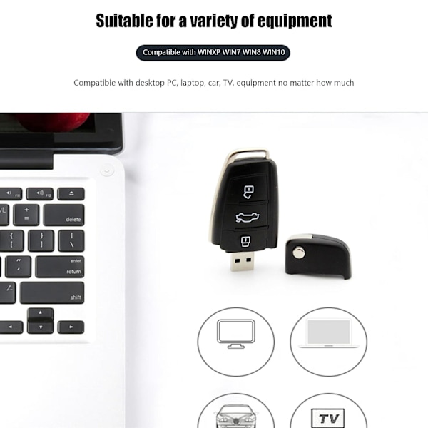USB Flash Drive Bilnøgle Memory Stick Pen Drive USB Stick til Desktop Laptop Macbook 32G