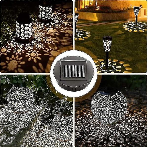 4 stk. Solcellelampeutskiftning med LED-lys, Solcellelampeutskiftning, LED-deksel