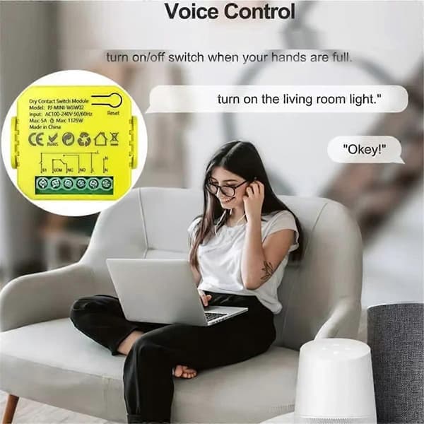 Tuya Smart ZigBee Torrkontaktbrytarrelä 5A App Fjärrkontroll Timing DC12/24V AC100-240V Stöd