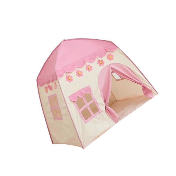 Lasten leikkiteltta tytöille Prinsessaleikkiteltta Sisätiloissa Lastenhuone Ulkona Turvallinen Myrkytön Puuvillapallovaloilla Frozen Prinsessakruunu Taikasauva Pink 130x130x100cm