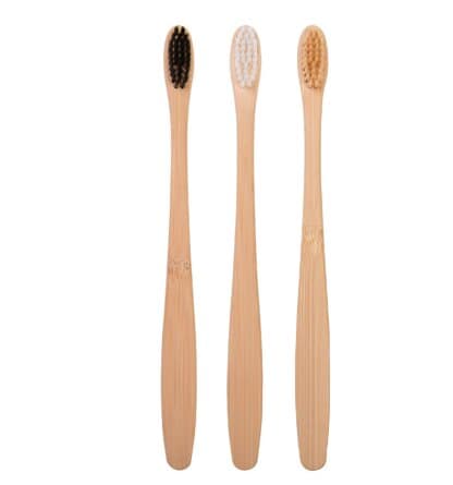 Lång bambu tandborste 13-16,5 cm långt handtag 3 st