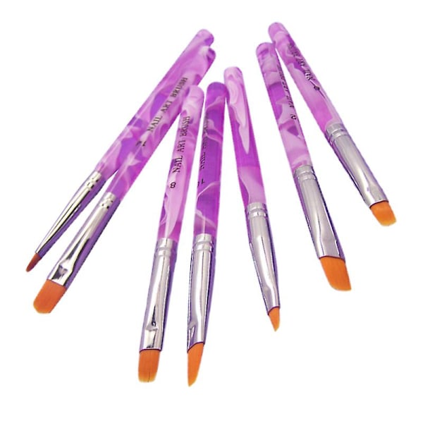 7 st/set Sorterade Akryl UV Gel Nagel Lösnaglar Toppar Byggarborste Penna Manikyrverktyg