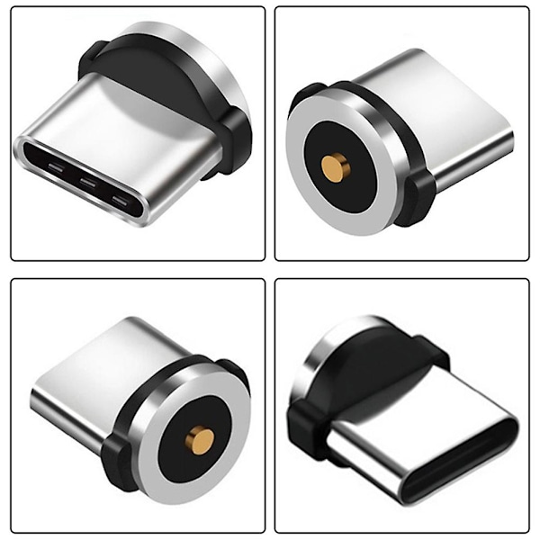 15 stk USB-C Magnetisk Adapter Aluminium 360 Graders Roterende Kabelkontakt