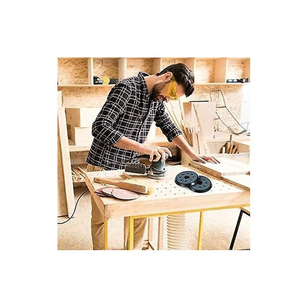 2 stk. 125 mm erstatningsslipepute for eksentersliper, 8 hull, borrelås (blå)