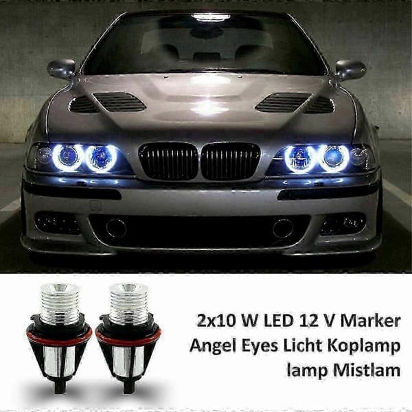 Hvide Halo Pærer til E63 E64 E66 - 8000K LED Angel Eye