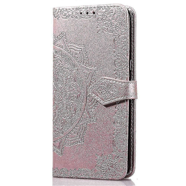 Samsung Galaxy S8 Fodral Läderplånbok Präglad Mandala Magnetisk Flip Skydd Stötsäker Gray