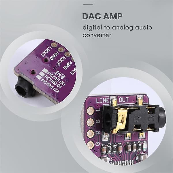 Pcm5102 I2s Iis Digital Audio Dac Dekodermodul Stereo Dac Digital-til-analog Konverter Stemmemodul