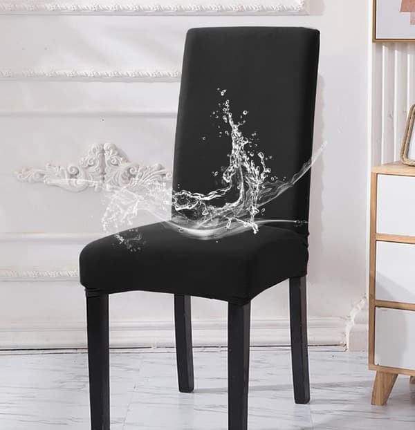 Simplicity Hem Sovrum Plus Hög Stretch Milk Silk Vattentätt Stolsöverdrag - Svart, 6 st