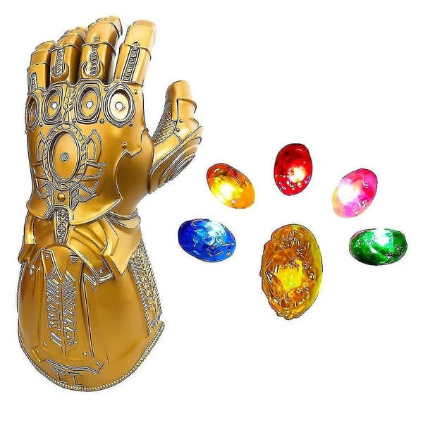 LED Lysende Thanos Infinity Gauntlet For Elektronisk Knyttneve PVC Hansker