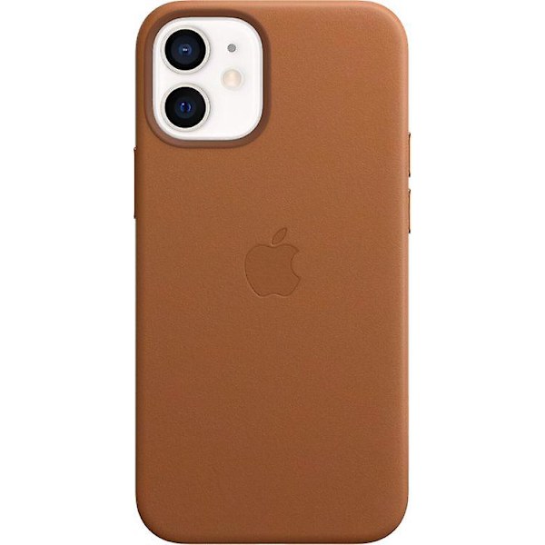 Apple MHK93ZE/A Magsafe Äkta Läder Skal Fodral för iPhone 12 Mini Brown