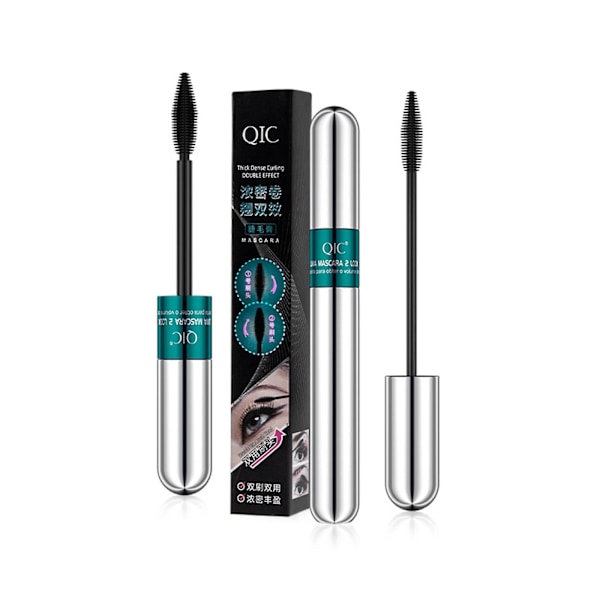 2 in 1 Vibely Mascara 5x Pidempi Vedenkestävä Kosmetiikka Luonnolliseen Pituuden ja Paksuuden Lisäämiseen Ei Ryhmittelyä 4D Silkki-Kuitu Mascara