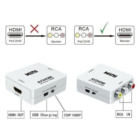 Video konverter adapter HDMI til AV RCA konverter