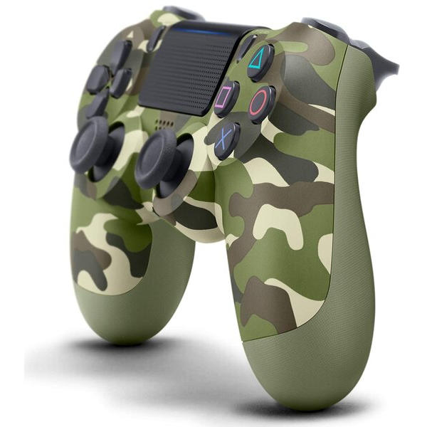 Games World PS4 Doubleshock 4 V2 trådløs spilcontroller / gamepad, camouflage grøn, til PS4 / PS5 / Android / iOS