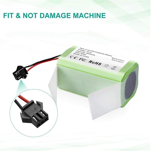 14.4V 2600mAh Li-ion ladattava korvaava akku, yhteensopiva Ecovacs Deebot N79s, n79, dn622, eufy Robovac 11, 11s kanssa)