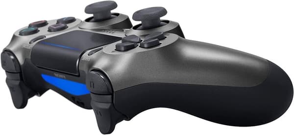 Games World PS4 Doubleshock 4 V2 trådløs spilcontroller / gamepad, grå (Steel Black), til PS4 / PS5 / Android / iOS