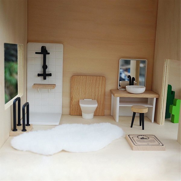 1/12 Dockhus Simuleringshandfat Badkar Toalettmodell Dockhus Badrum Hus Miniatyr Möbel