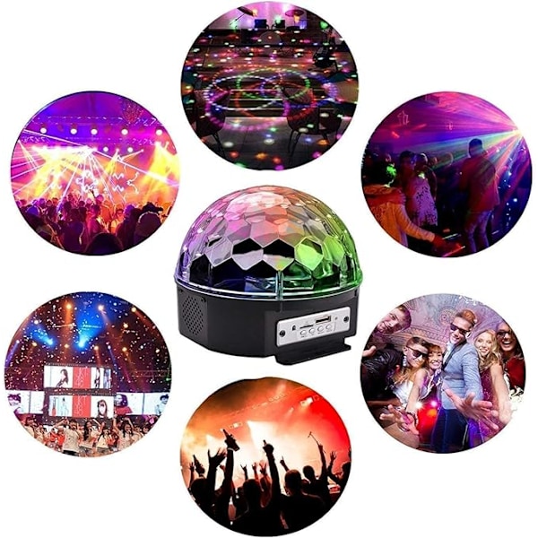 Diskokugle Diskolampe Fest Diskolys Projektor LED Festlys 6 Farve Diskolampe
