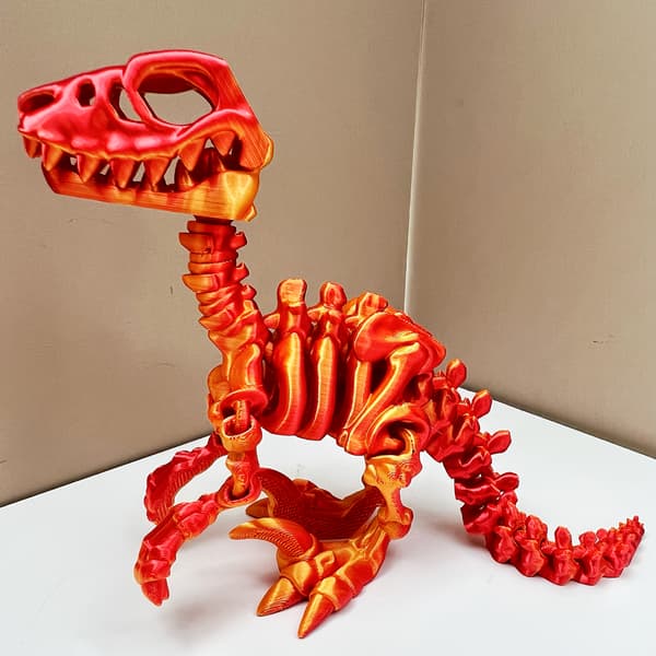 3D-printet Velociraptor-statue - Moderne dinosaurindretning Black