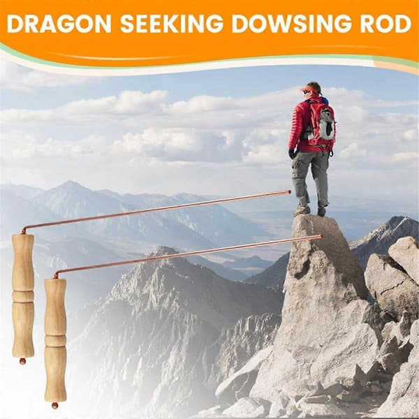 Copper Dowsing Rods Kit - 2 Pcs Dowsing Rods with Natural Wood Handles