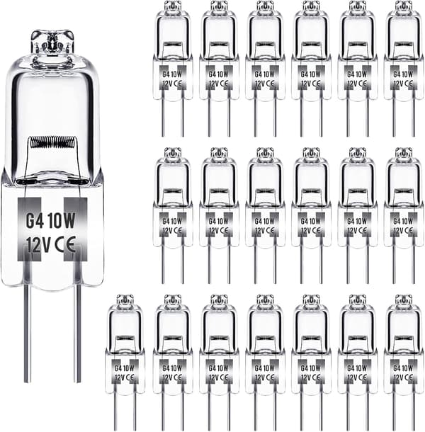 20 stk. G4 halogenlamper 10W 12V - Varmhvit